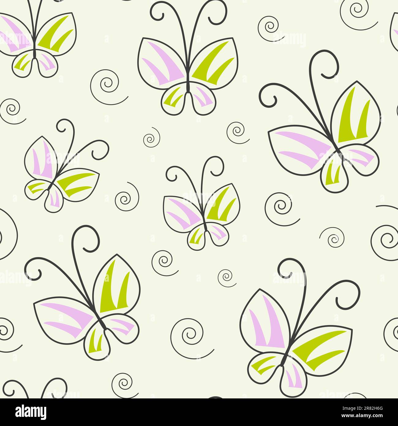 Grande collezione di farfalle colorate. Ripetizione senza giunture. Immagine vettoriale. Illustrazione Vettoriale
