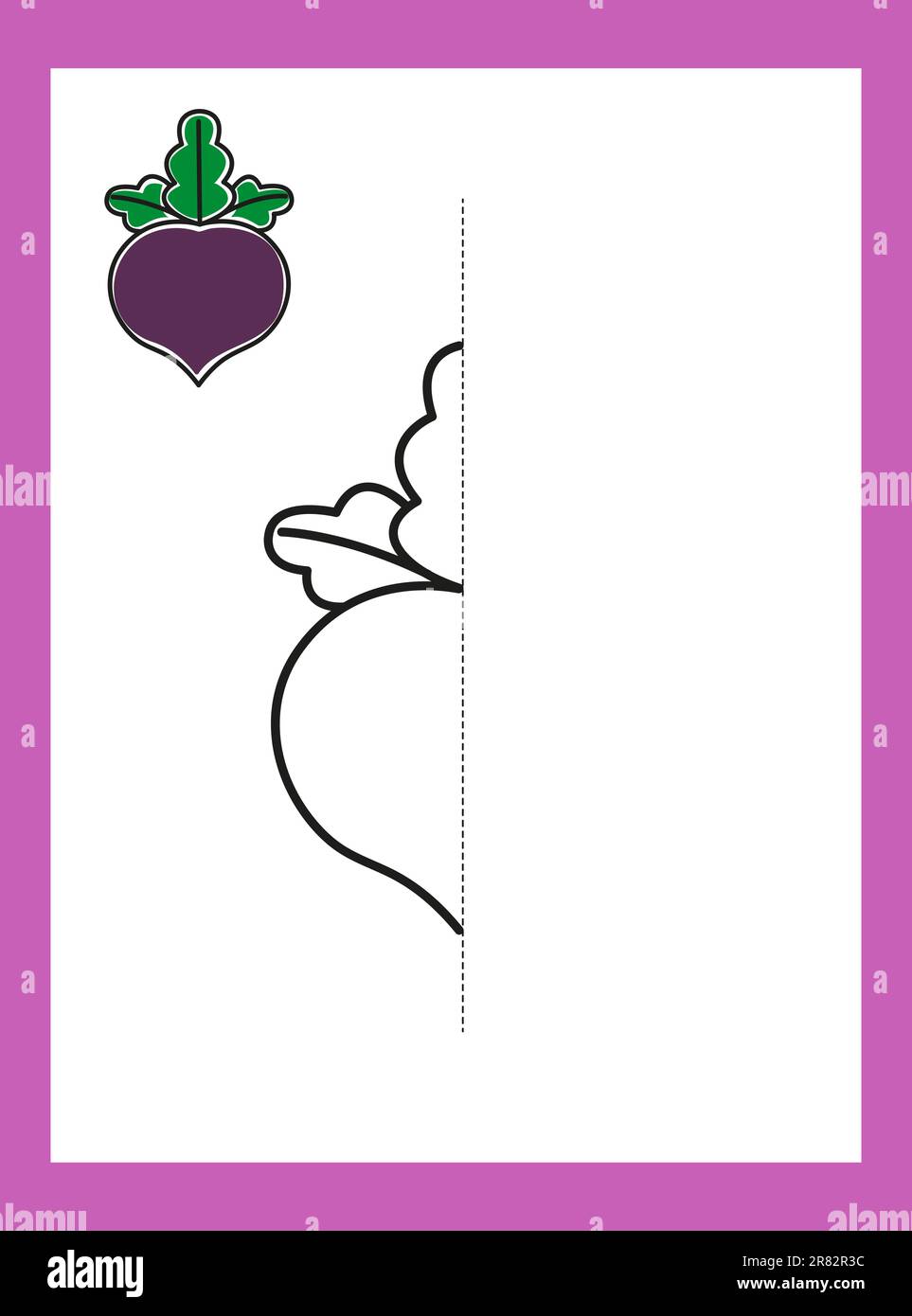 Disegnare un disegno. Verdure. Barbabietola. Immagine vettoriale. Illustrazione Vettoriale