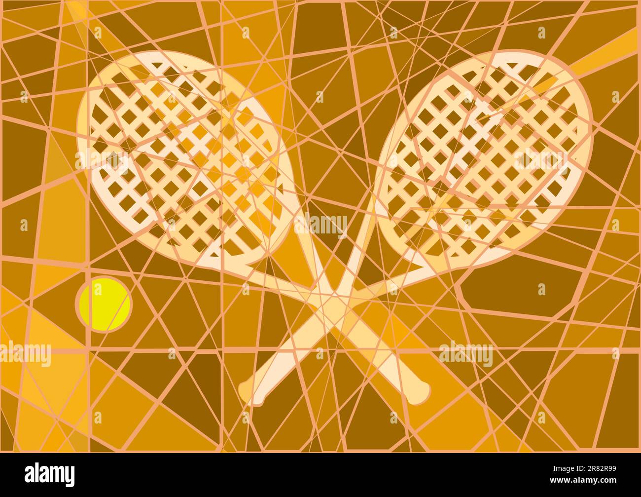 Vettoriale modificabile design mosaico di clay court tennis Illustrazione Vettoriale