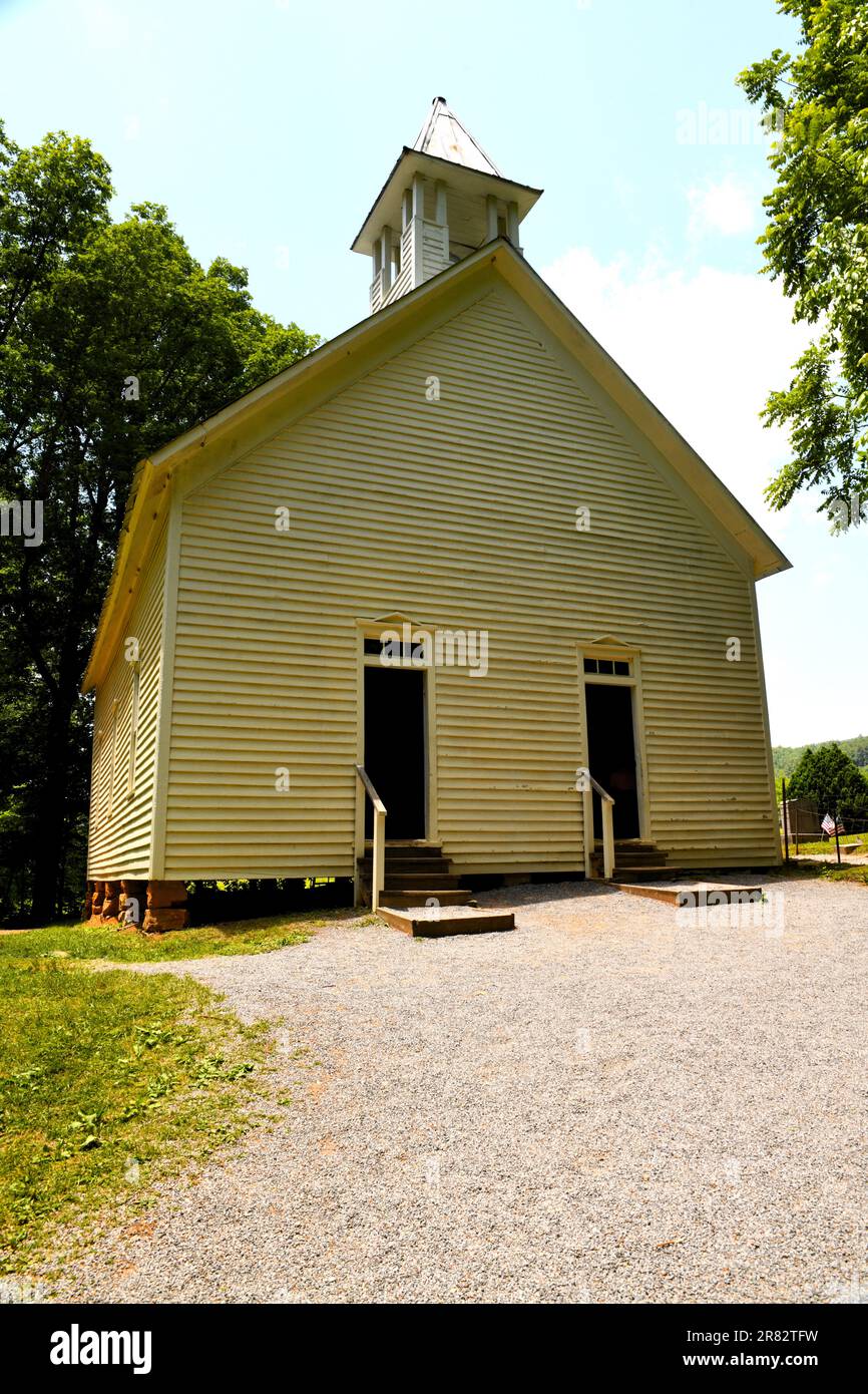 La Chiesa Metodista di Cades Cove. Foto Stock