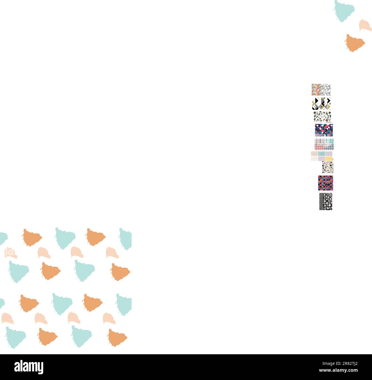 Forme organiche astratte minime disegnate a mano. Collage stampa moderna. Modello di moda per il design. Illustrazione Vettoriale