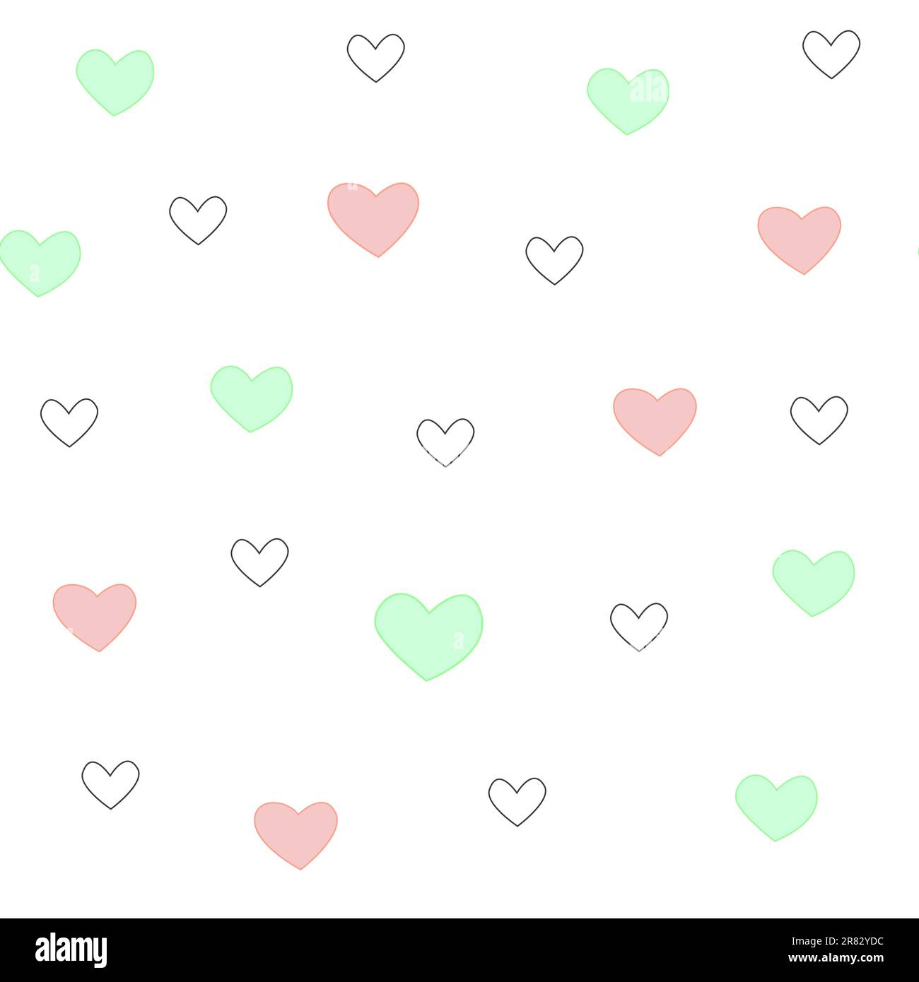 Sfondo senza cuciture dei cuori. Sfondo vettoriale per la stampa su tessuti, carta da imballaggio, web design e social media. Illustrazione Vettoriale