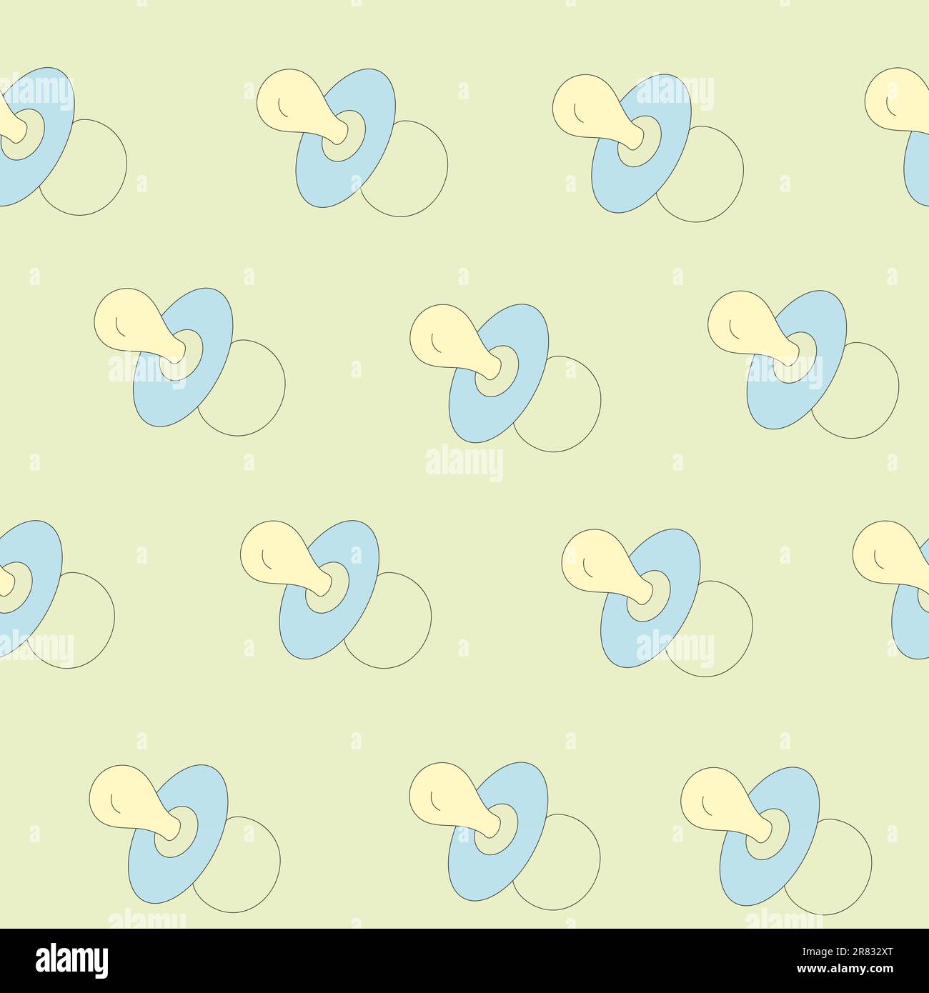 Icona del succhietto per bambini. Simbolo della linea sottile del succhietto per bambini. Ripetizione piatta vettoriale. Ripetizione senza giunture. Illustrazione Vettoriale