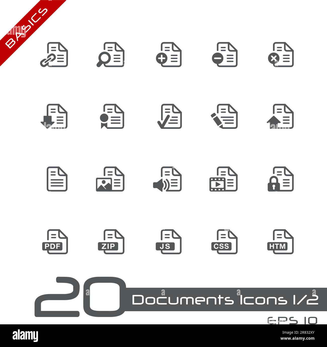 Icone vettoriali impostate per i progetti Web o di presentazione. Illustrazione Vettoriale