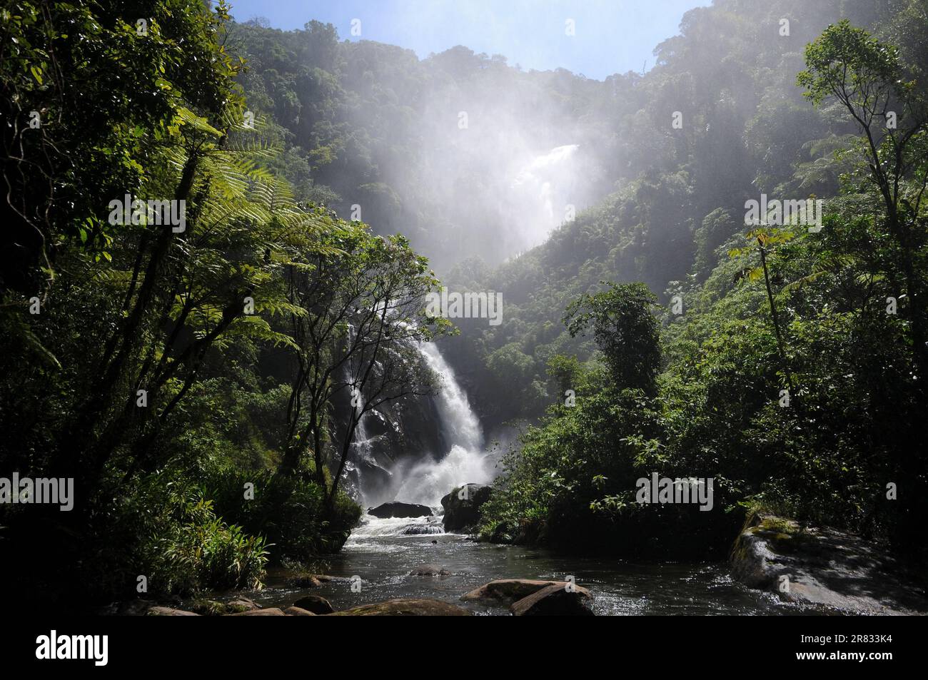 Cachoeira do Veado, situato nel Parco Nazionale della Serra da Bocaina, nello stato di São Paulo, Brasile. Foto Stock