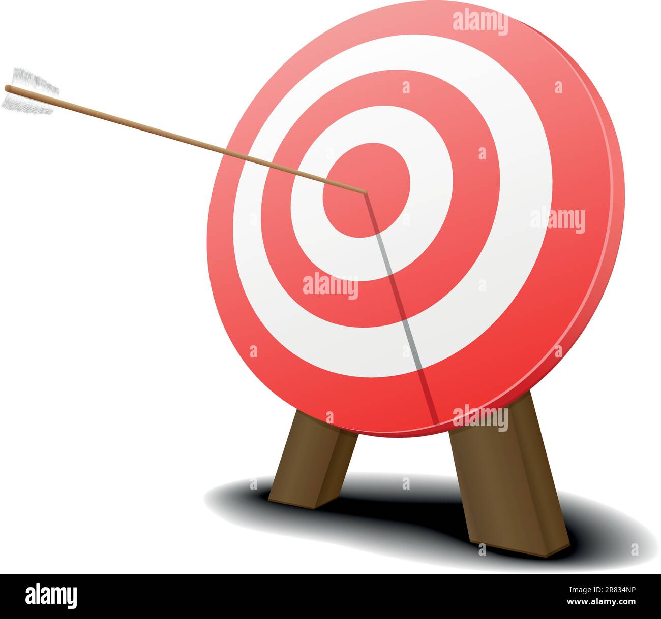 immagine di un bersaglio rosso con una freccia che colpisce il centro Illustrazione Vettoriale