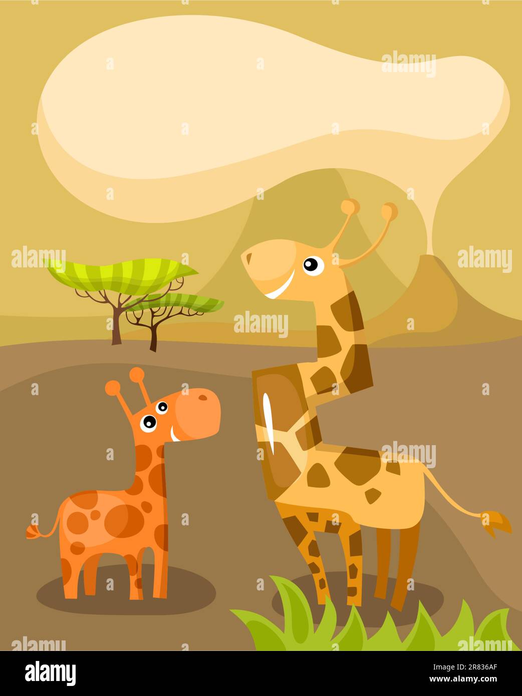 illustrazione vettoriale di una carta africana Illustrazione Vettoriale