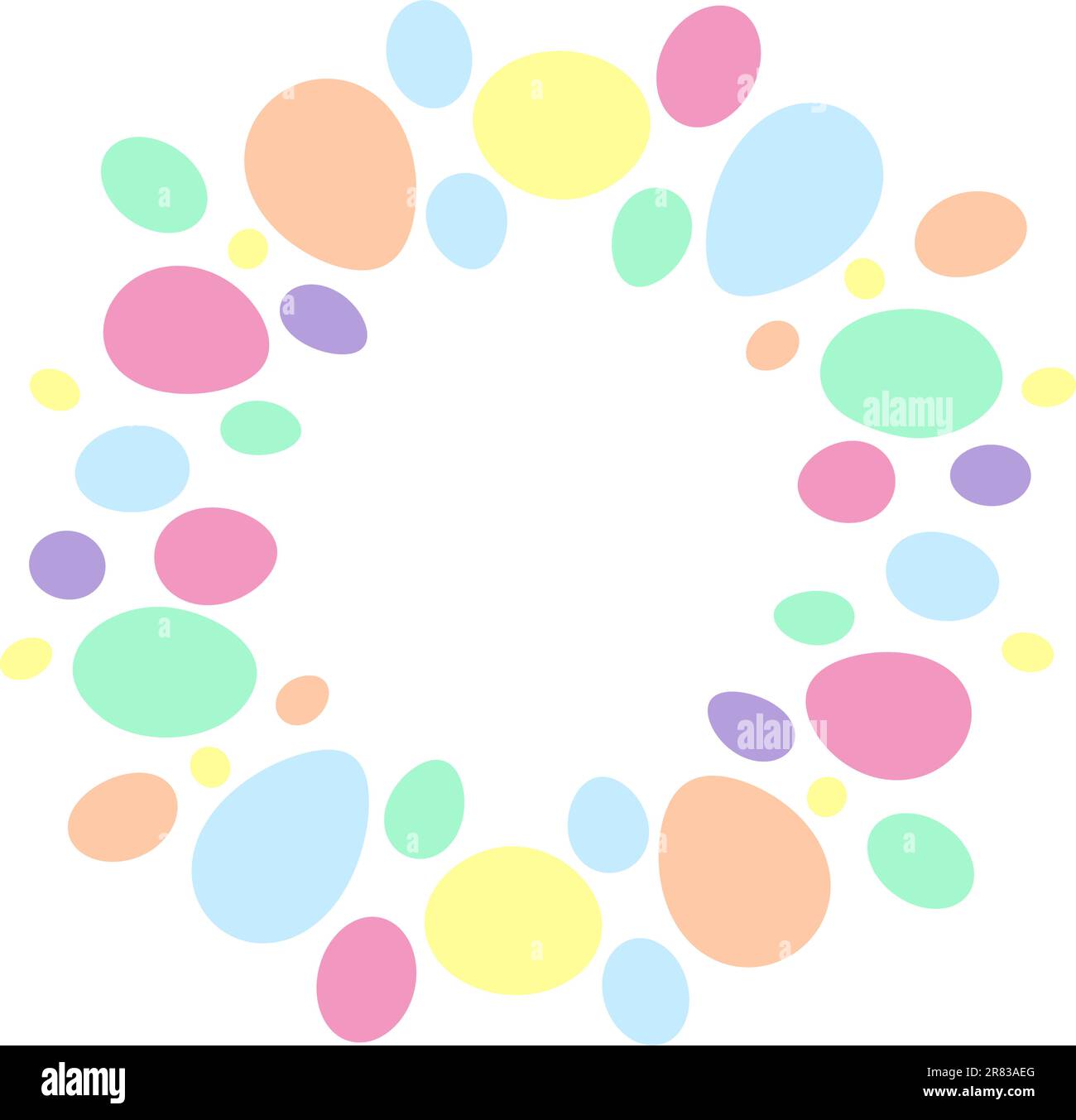 Cornice rotonda in palloncini colorati. Vettore Illustrazione Vettoriale