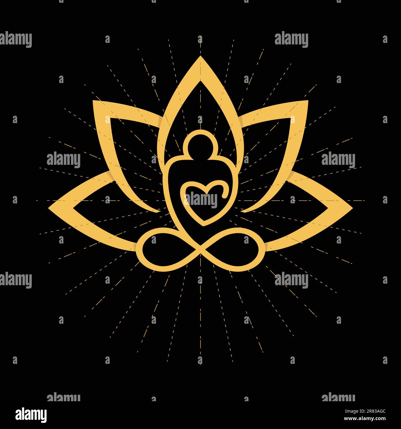 Yoga logo meditazione spa bellezza simbolo immagine vettoriale. Meditation logo beauty spa logo yoga Health logo Illustrazione Vettoriale