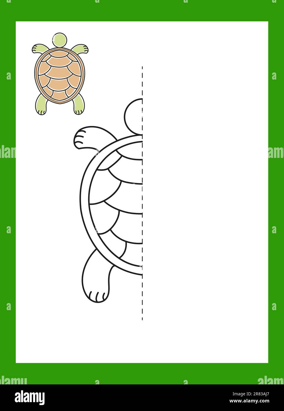 Disegnare un disegno. Tartaruga. Colorazione. Immagine vettoriale. Illustrazione Vettoriale