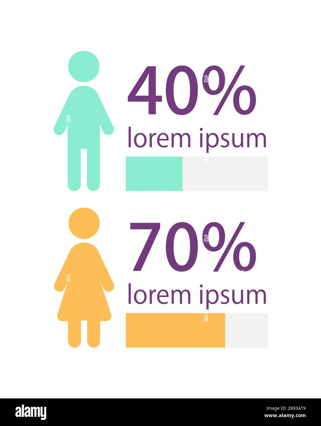 Set di modelli grafici infografici a divisione di popolazione Illustrazione Vettoriale