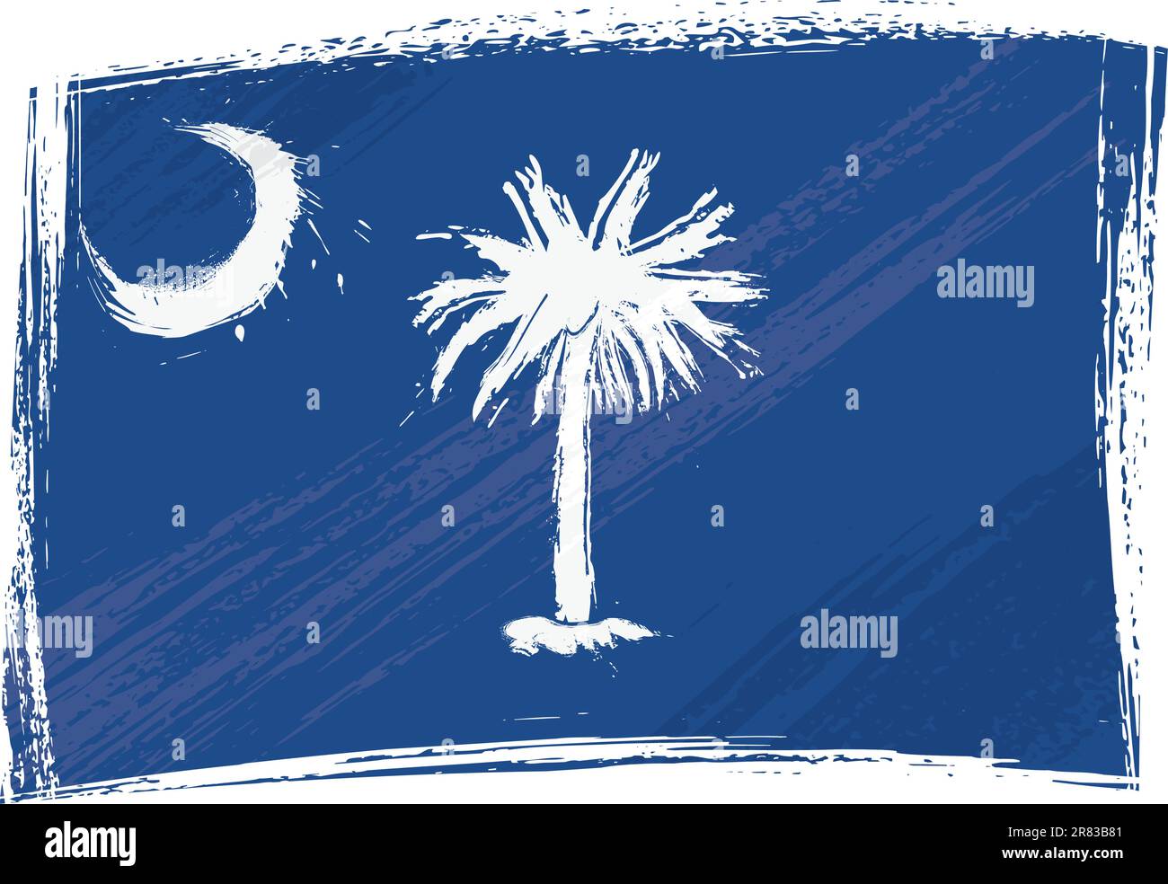 Bandiera dello stato del South Carolina creata in stile grunge Illustrazione Vettoriale