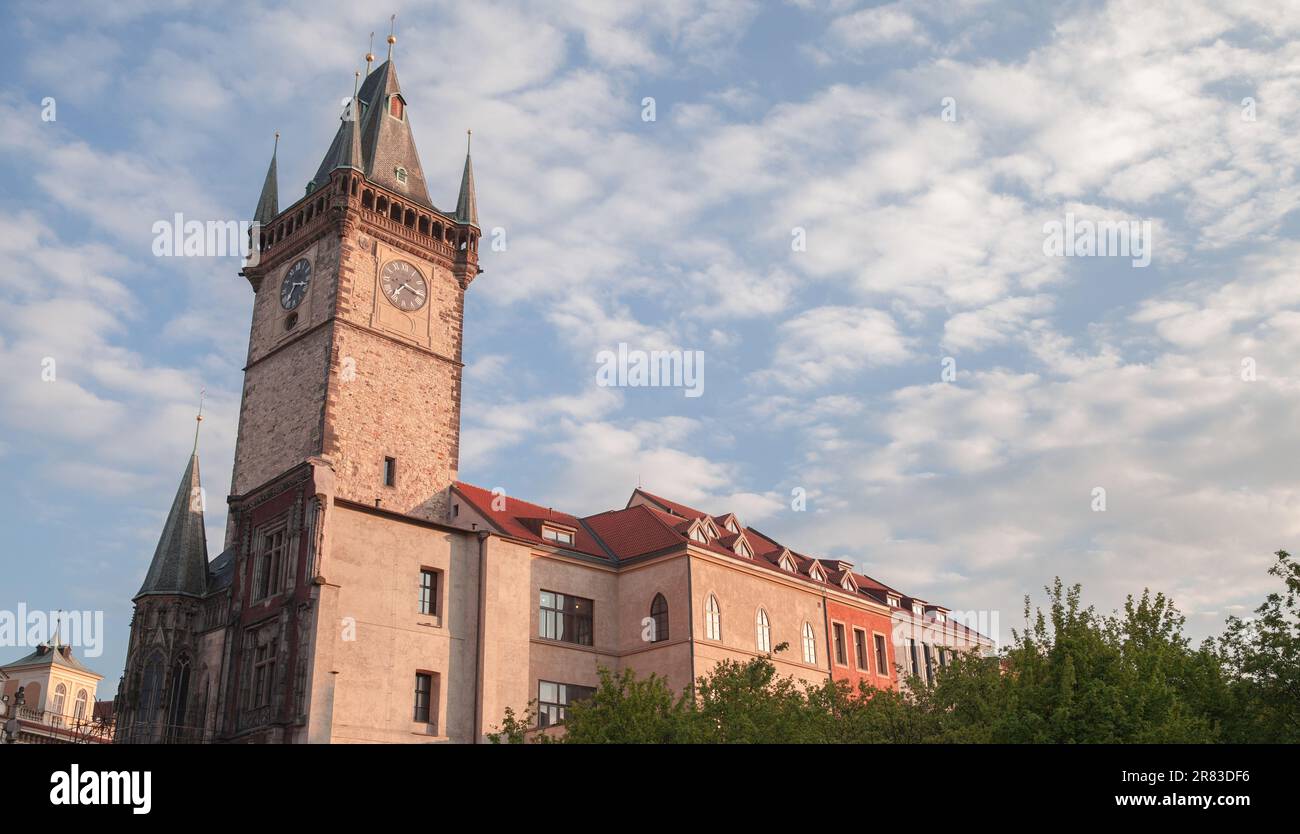 Praga, Repubblica Ceca, l'esterno del Vecchio Municipio Foto Stock