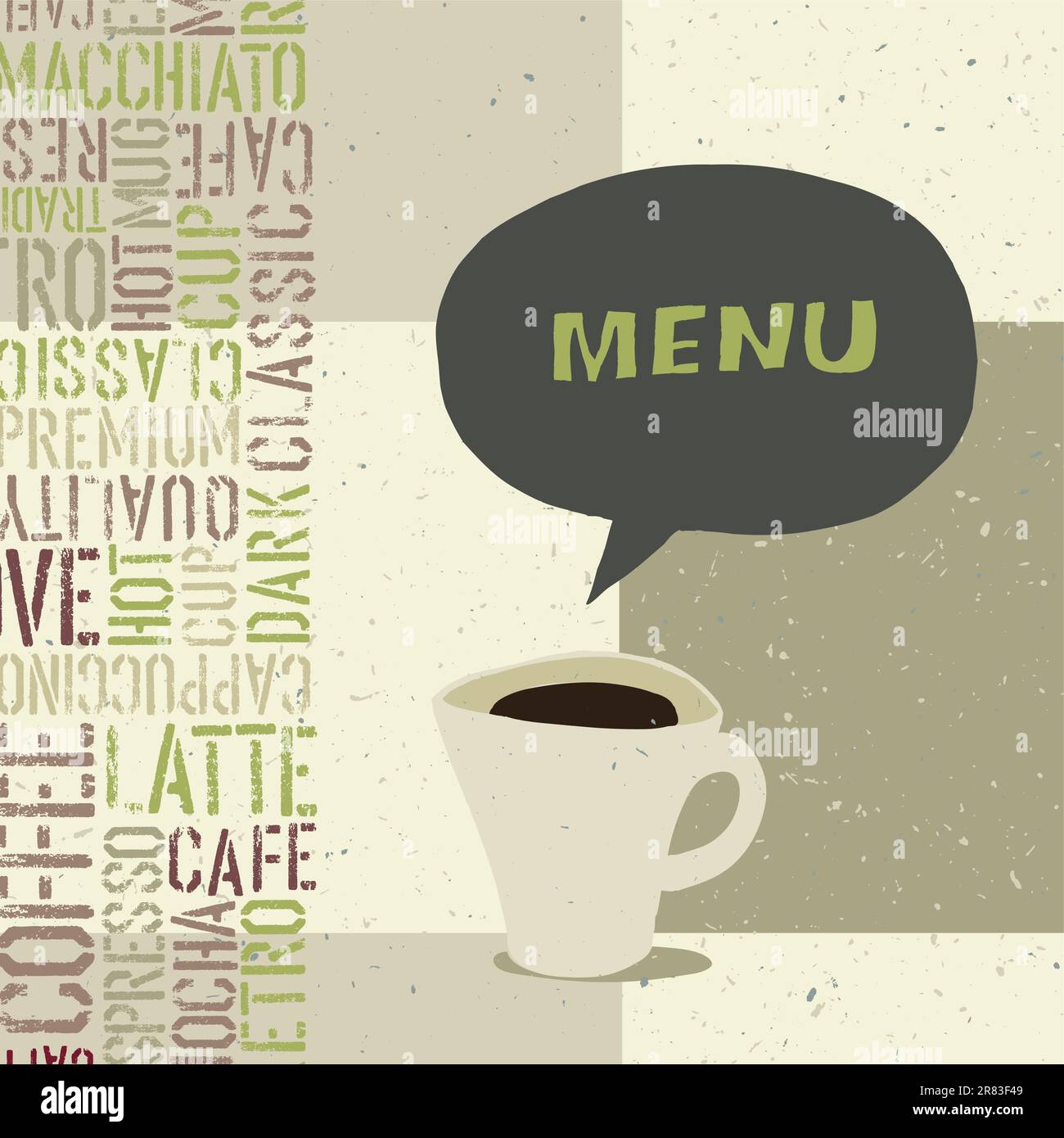 Coffeehouse modello menu, vettore EPS8 Illustrazione Vettoriale