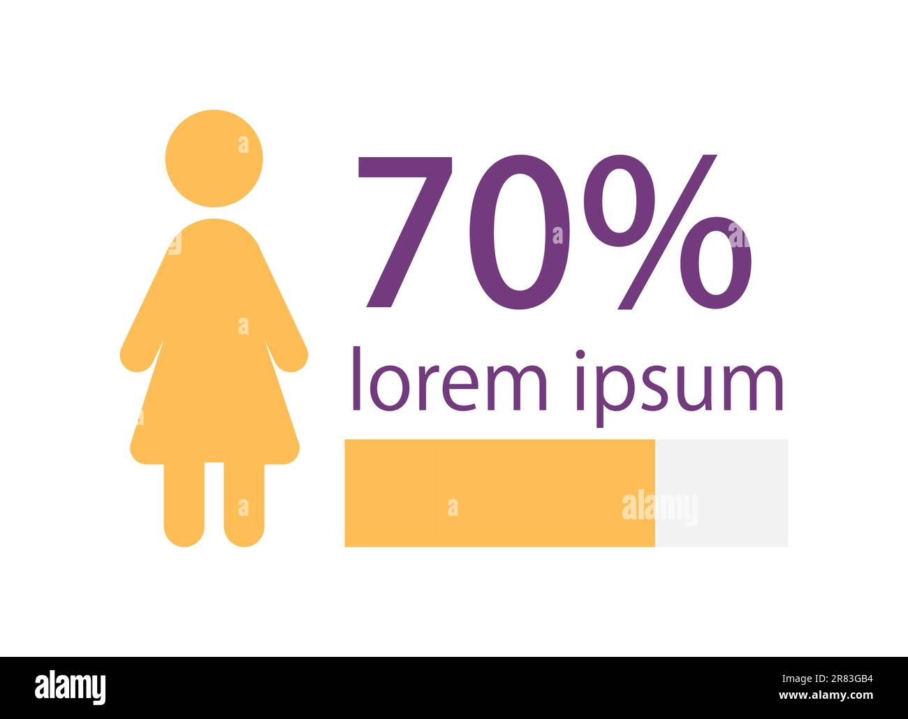 Modello grafico infografico parte femmina Illustrazione Vettoriale