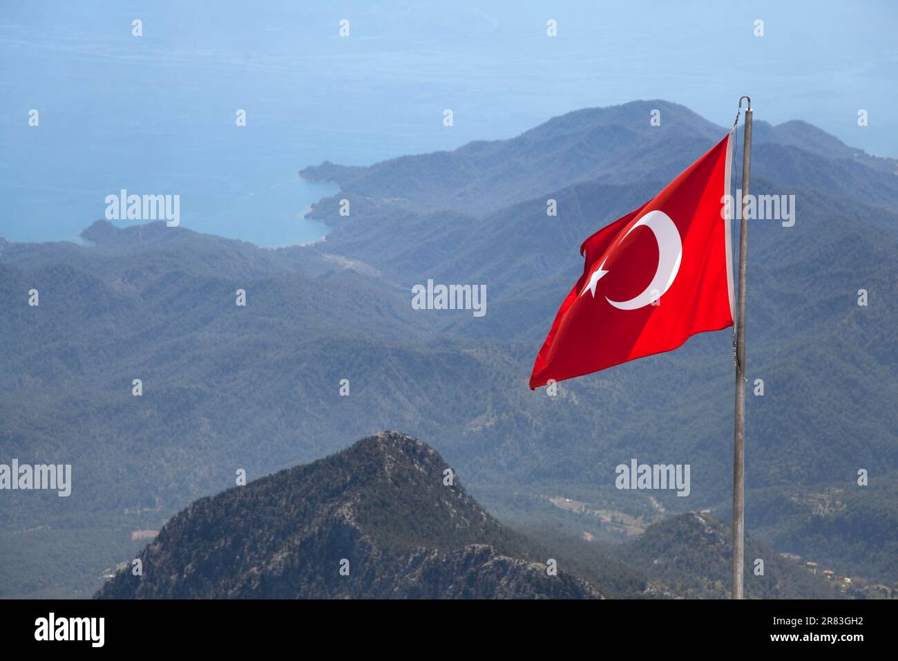 Vista della costa turca Foto Stock