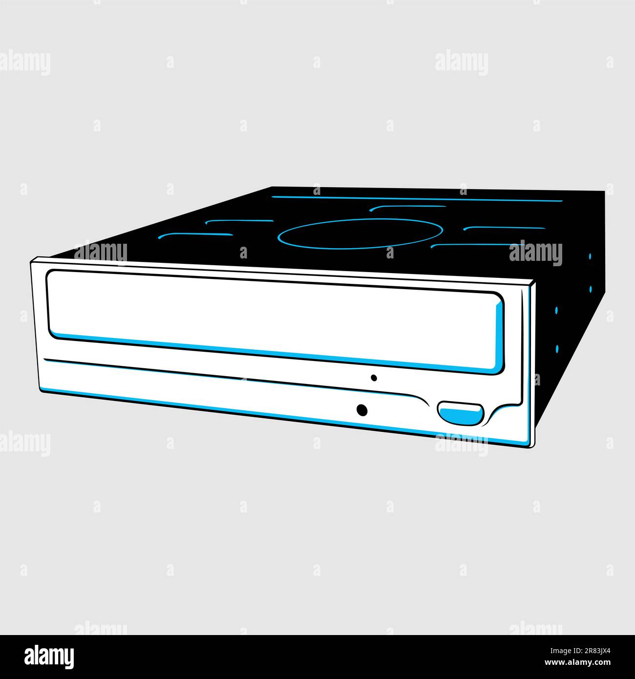 Unità DVD-RW su sfondo grigio chiaro Illustrazione Vettoriale