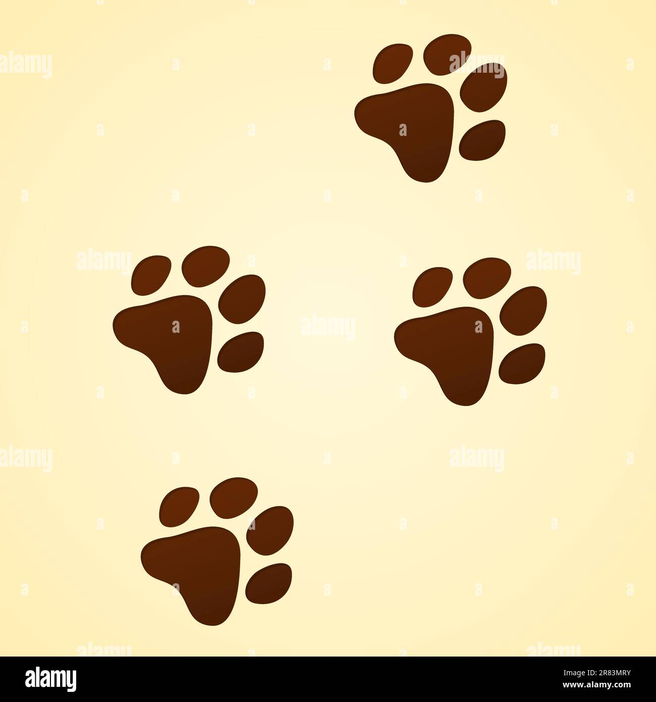 Illustrazione di Brown Wildlife con tracce di animali su sfondo marrone chiaro Illustrazione Vettoriale