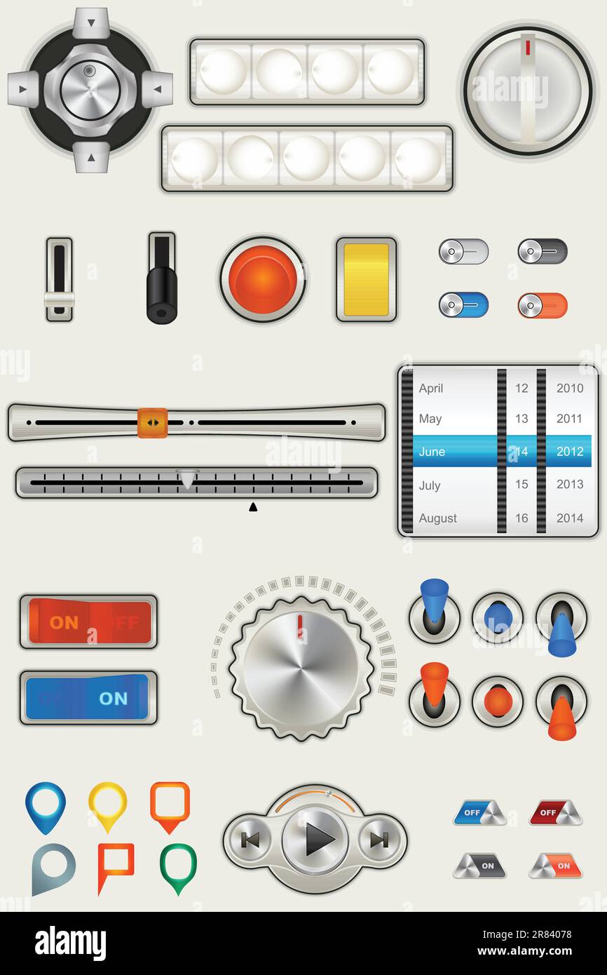 Interfaccia grafica utente per computer o dispositivi mobili, modificabile e realistica Illustrazione Vettoriale