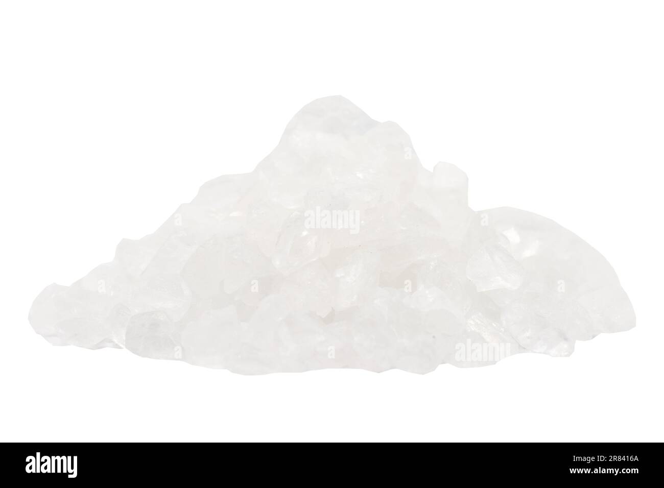 Acido citrico o sale di limone isolato su fondo bianco. Cumulo di acido citrico o sale di limone. primo piano Foto Stock