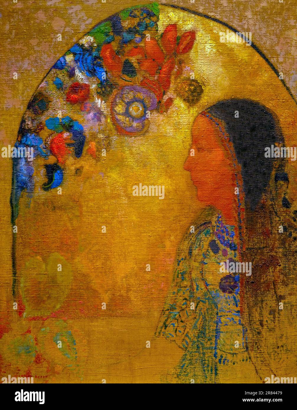 La finestra gotica, Odilon Redon, 1900, Indianapolis Museum of Art, Indianapolis, Indiana, Stati Uniti d'America, America del Nord Foto Stock