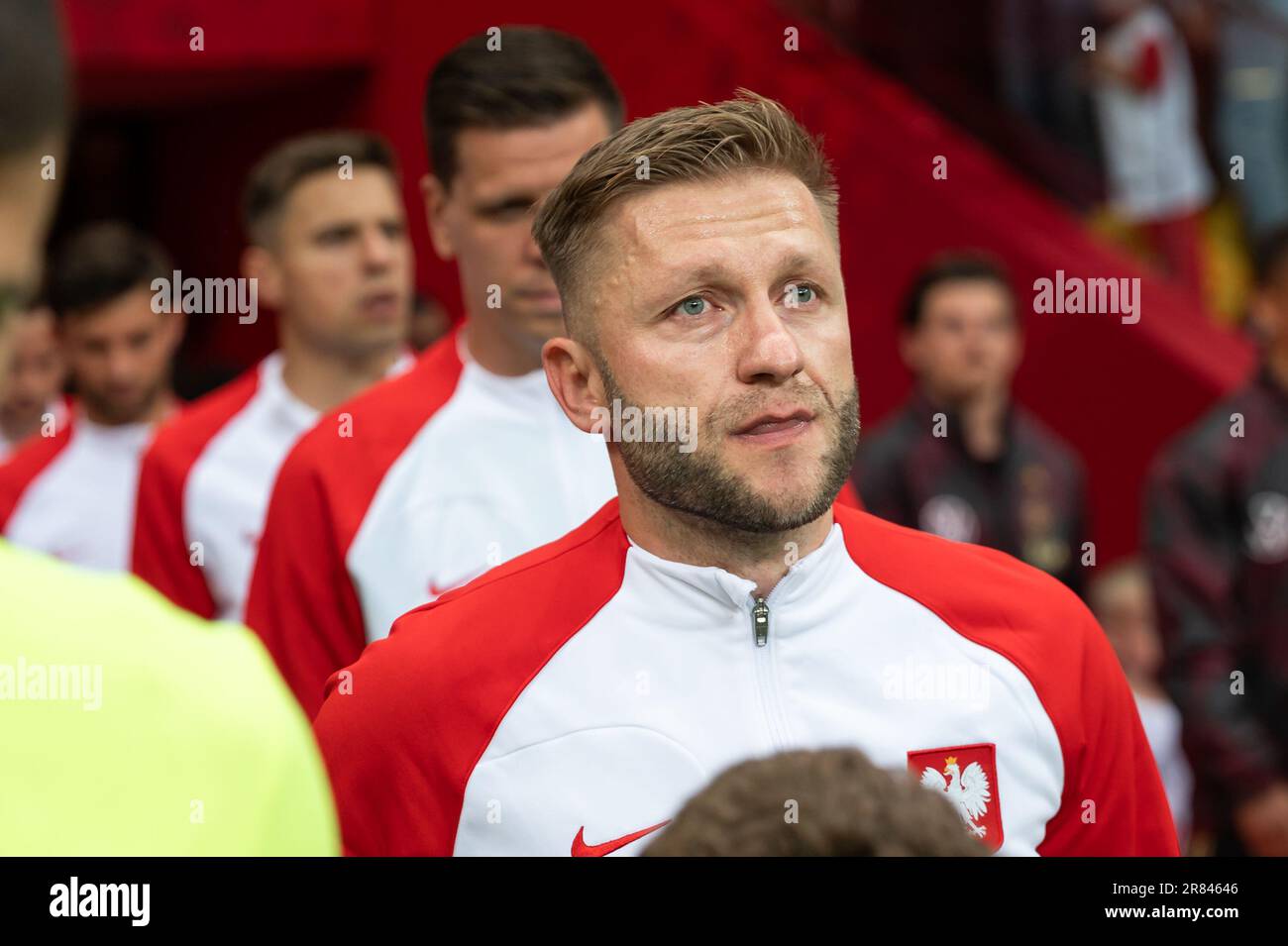 VARSAVIA, POLONIA - 16 GIUGNO 2023: Partita di calcio amichevole Polonia vs Germania 1:0. Jakub Blaszczykowski Kuba durante il suo gioco di addio. Foto Stock