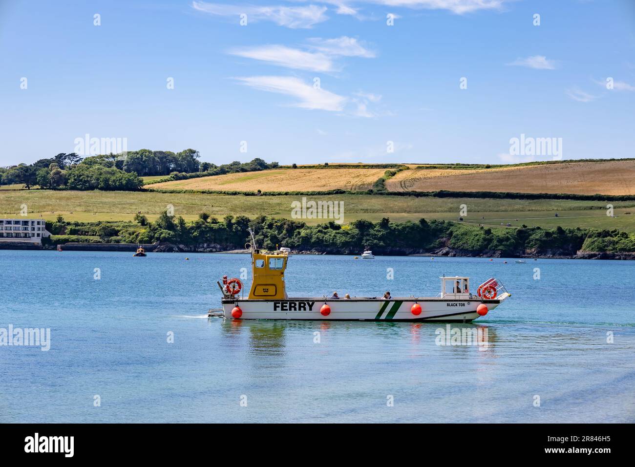 Rock, Cornwall, Regno Unito - Giugno 12. Vista del traghetto a Rock, Cornovaglia il 12 giugno 2023. Persone non identificate Foto Stock