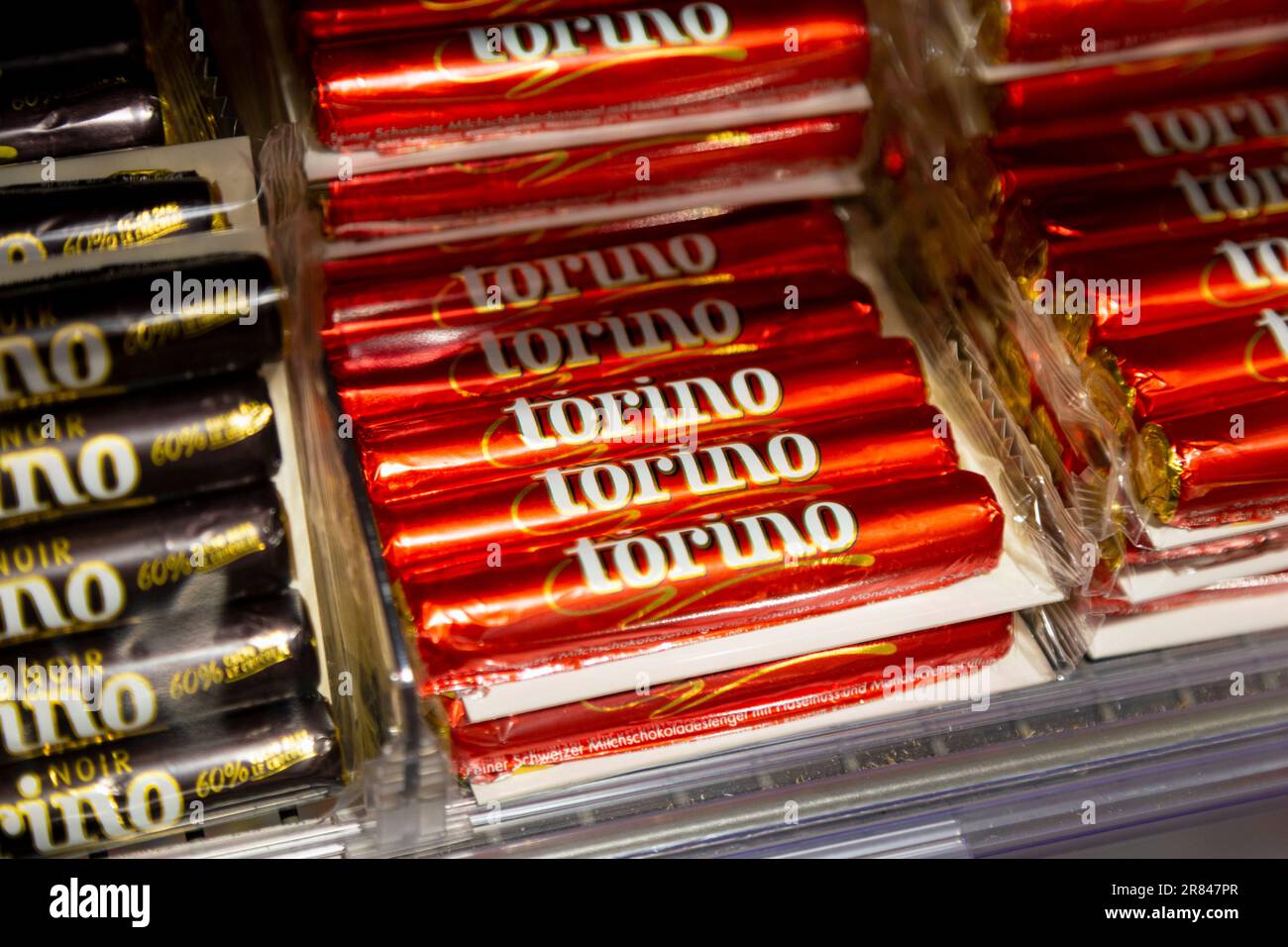 Barrette di cioccolato Swiss Torino di Camille Bloch, Svizzera Foto Stock