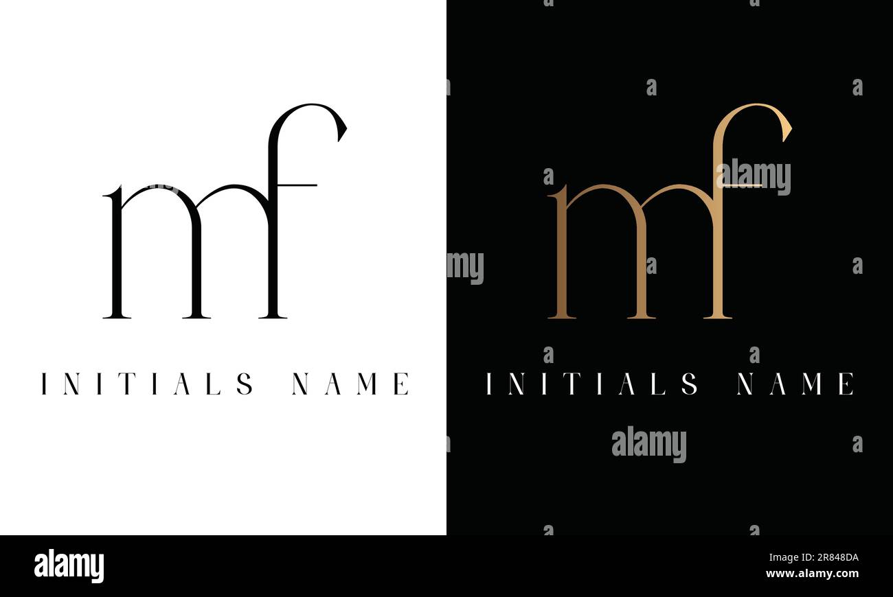 Logo lettera di testo con monogramma MF o FM di lusso Illustrazione Vettoriale