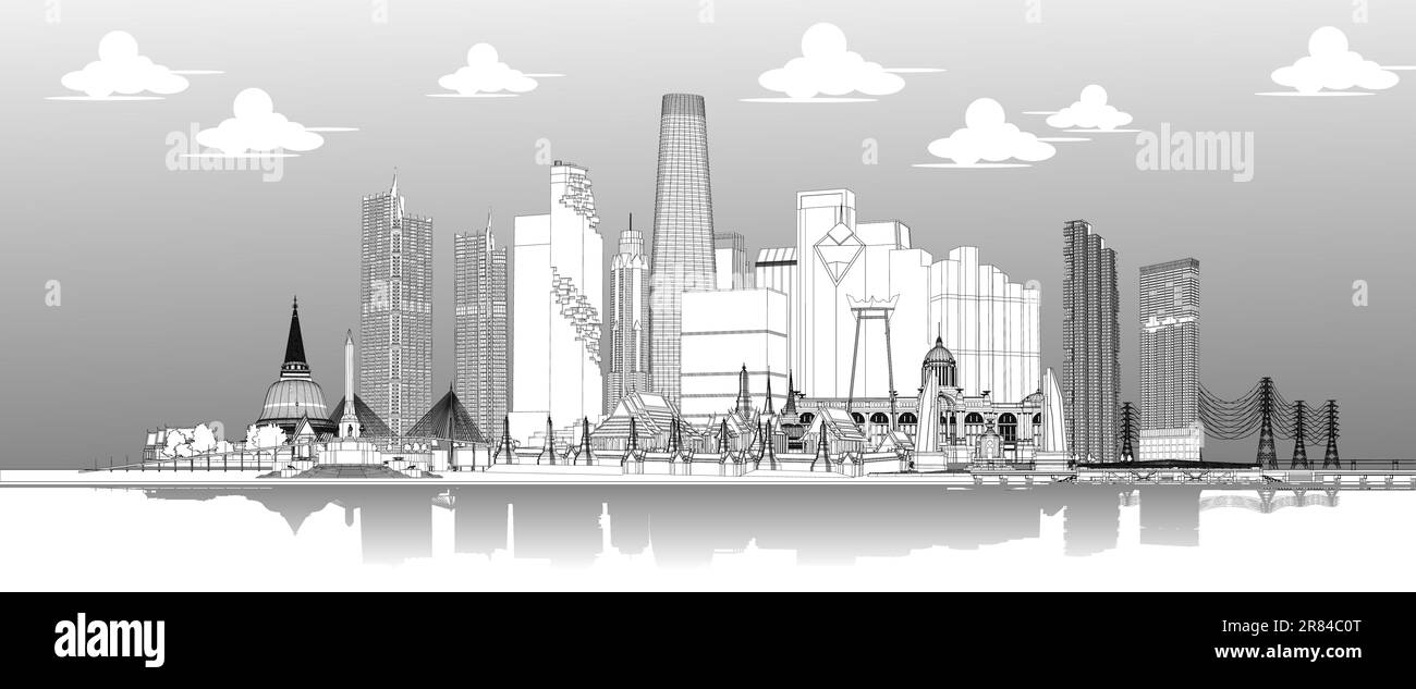 Illustrazione di Kham Fah Bangkok Illustrazione Vettoriale