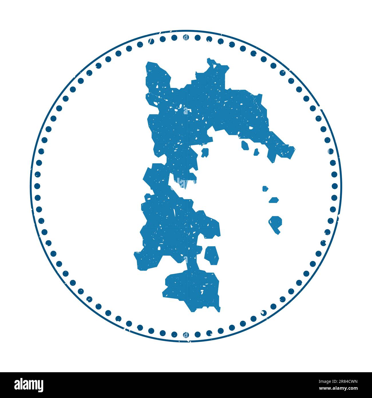 Adesivo Patmos. Timbro da viaggio con mappa dell'isola, illustrazione vettoriale. Può essere utilizzato come insegna, logotipo, etichetta, adesivo o badge di Patmos. Illustrazione Vettoriale