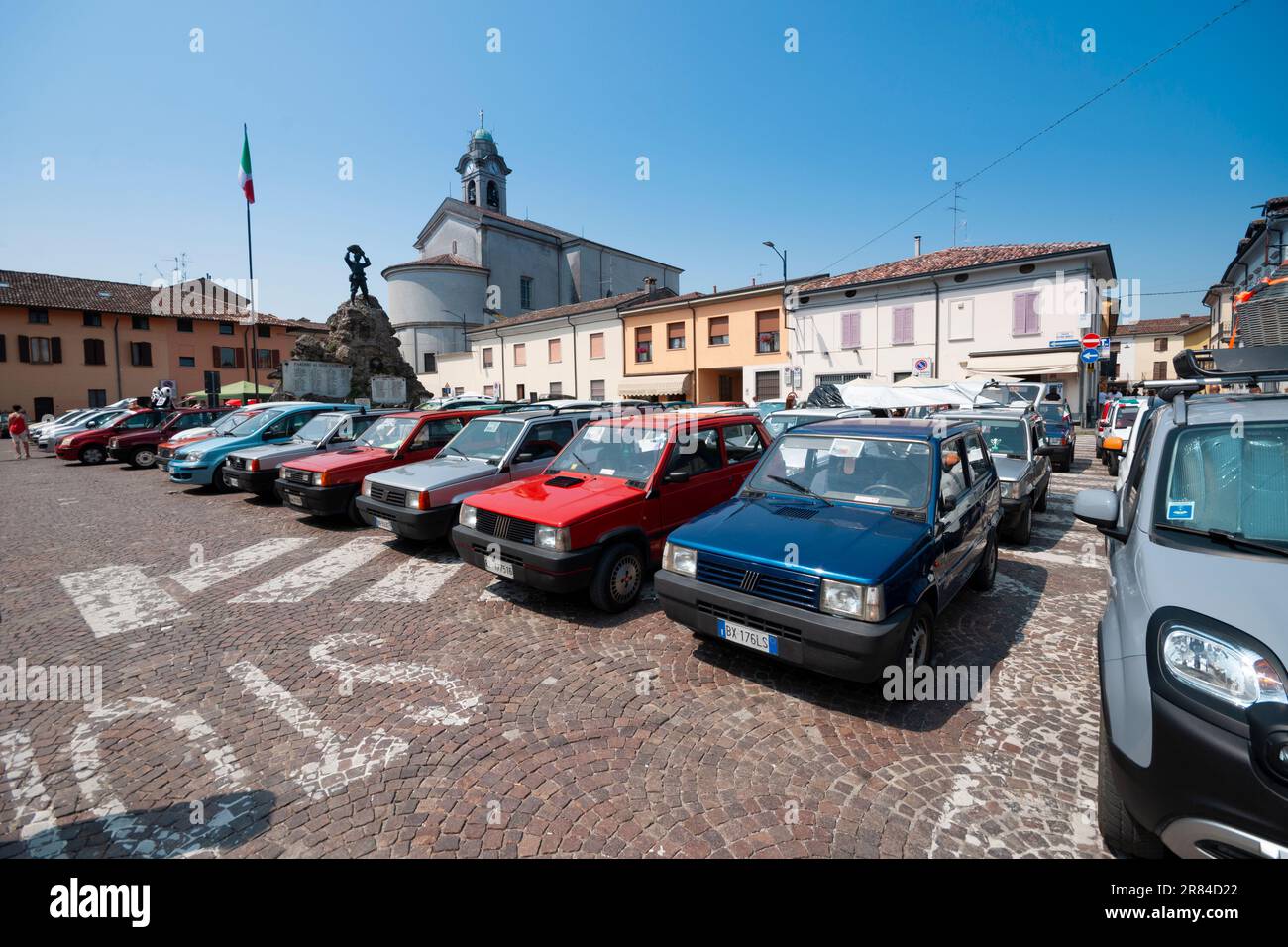 Italia, Lombardia, Pandino, incontro di Auto Fiat Panda chiamato Panda a Pandino Foto Stock