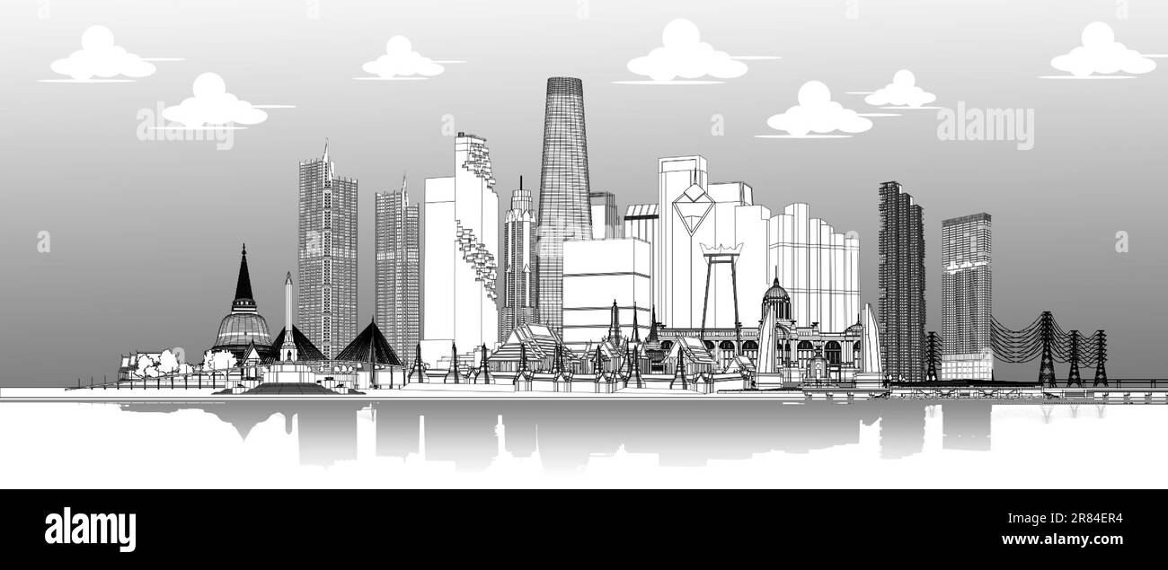 Illustrazione di Kham Fah Bangkok Illustrazione Vettoriale