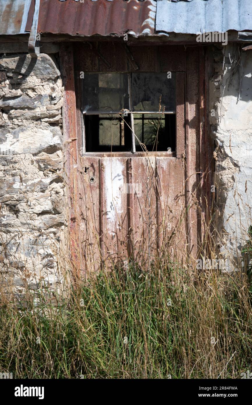 Vecchia casa in pietra, Hyde, Otago, South Island, nuova Zelanda Foto Stock