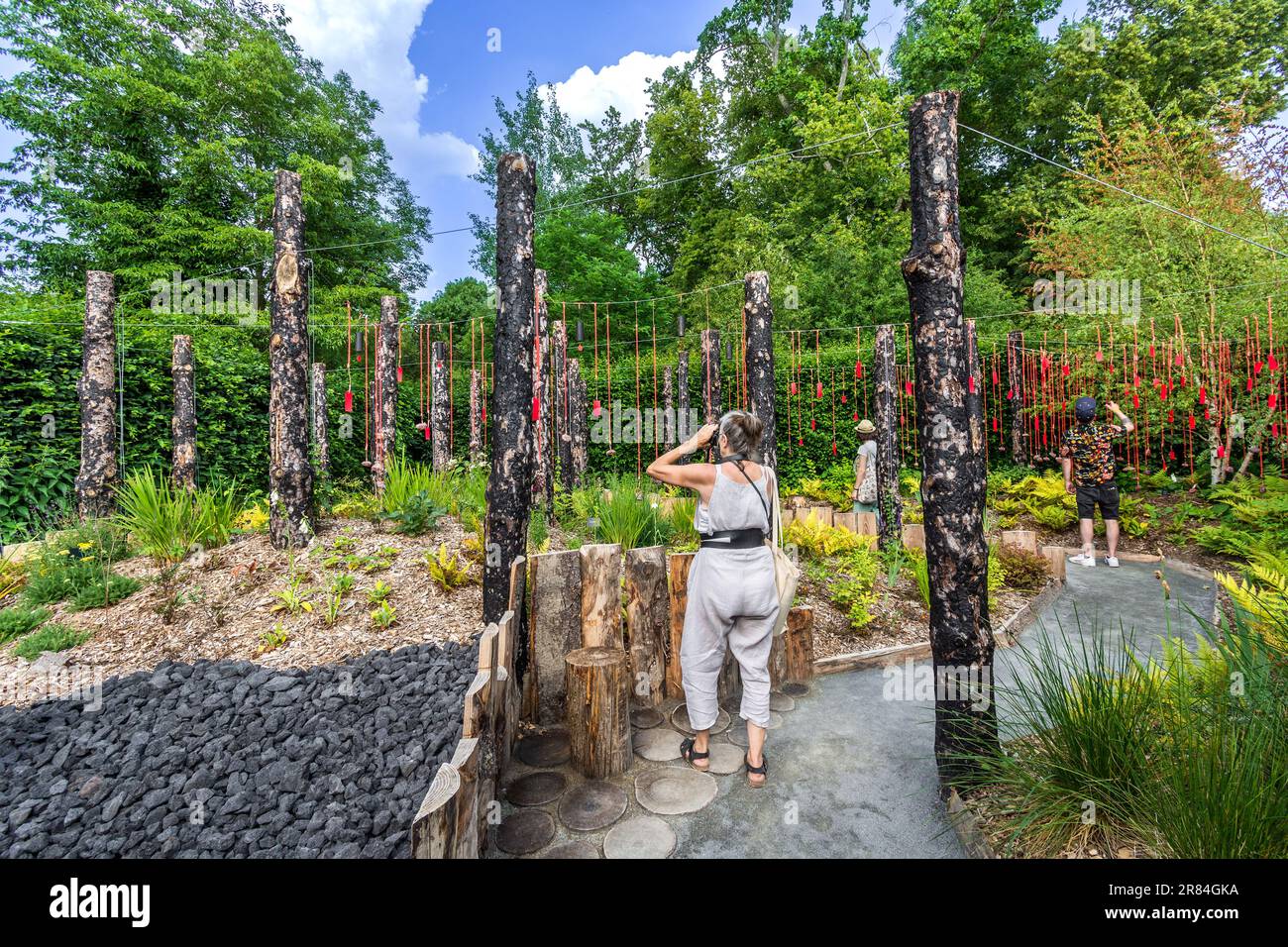 La sezione a tema 'l'Arbre de vie' / 'albero della vita' dei giardini al Domaine de Chaumont-sur-Loire, Loir-et-Cher (41), Francia. Foto Stock