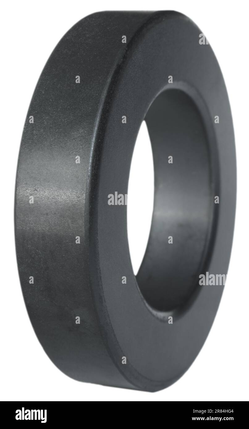 Nucleo in ferrite utilizzato in una varietà di progetti elettronici, inclusi quelli nei circuiti radio HAM Foto Stock