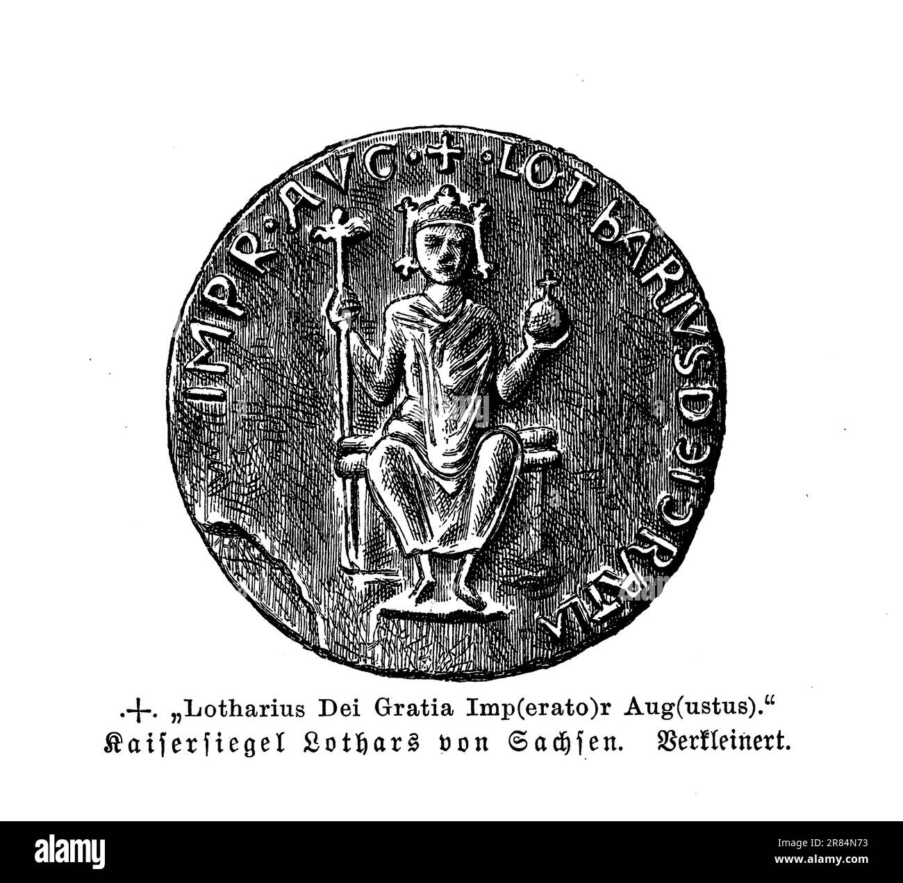 Sigillo di Lotario III Sacro Romano Imperatore, 12th ° secolo Foto Stock
