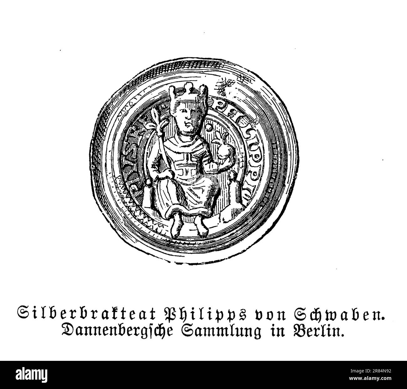 Braccialetto d'argento di Filippo di Svevia Re di Germania, 12th-13th ° secolo Foto Stock