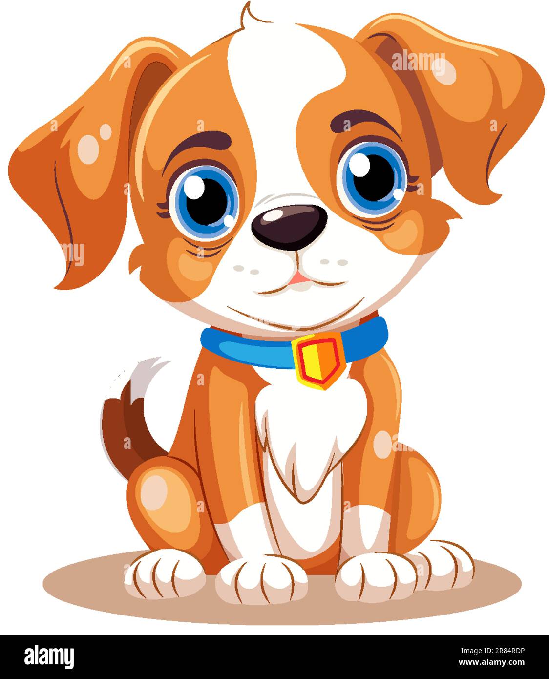 Carino cane cartone animato illustrazione del carattere Illustrazione Vettoriale