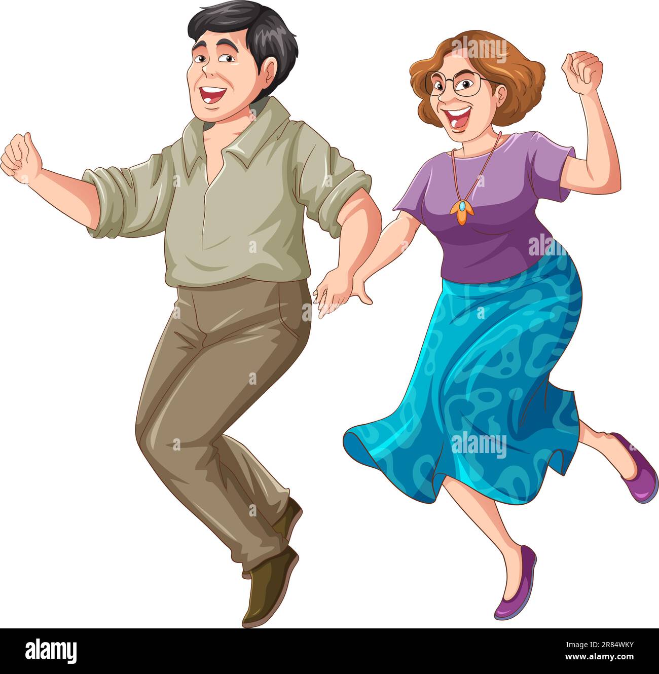 Illustrazione del vettore di danza della coppia di mezza età Illustrazione Vettoriale
