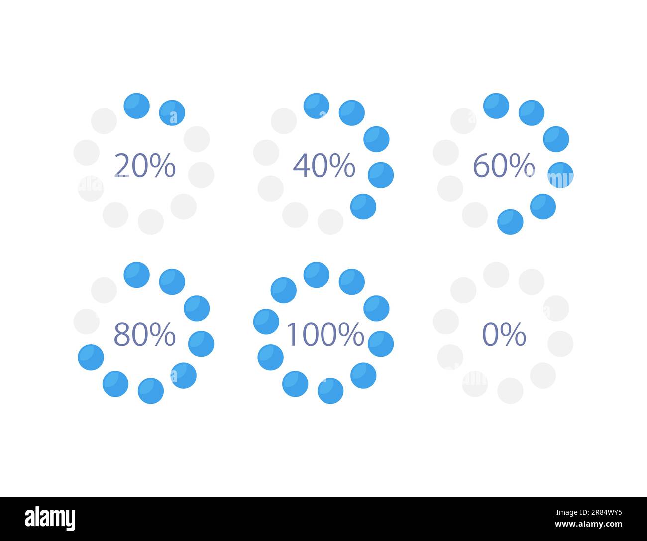 Set di modelli grafici infografici Circle DOT Illustrazione Vettoriale