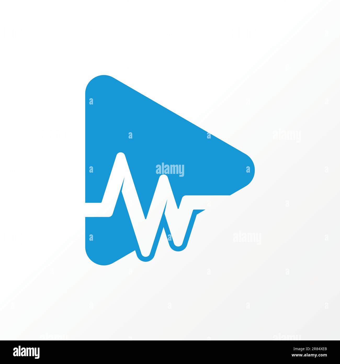 Logo design grafico concetto creativo astratto premium libero vettore stock trading ritmo heartbeat come lettera W carattere iniziale sul video simbolo di gioco Illustrazione Vettoriale