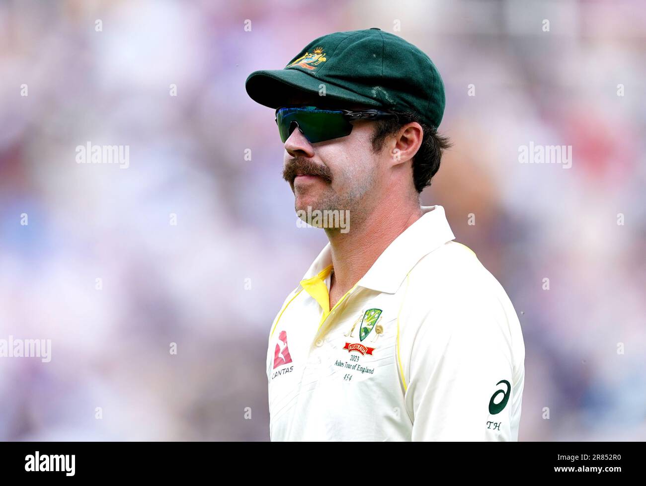 Travis Head in Australia durante il quarto giorno della prima partita di test degli Ashes a Edgbaston, Birmingham. Data immagine: Lunedì 19 giugno 2023. Foto Stock