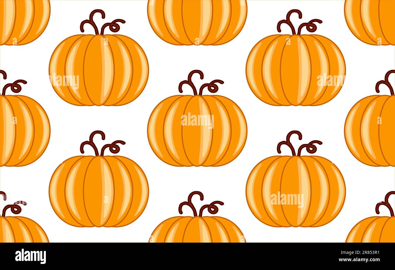 Motivo senza cuciture di zucche colorate. Stile piatto. Illustrazione vettoriale. Foto Stock
