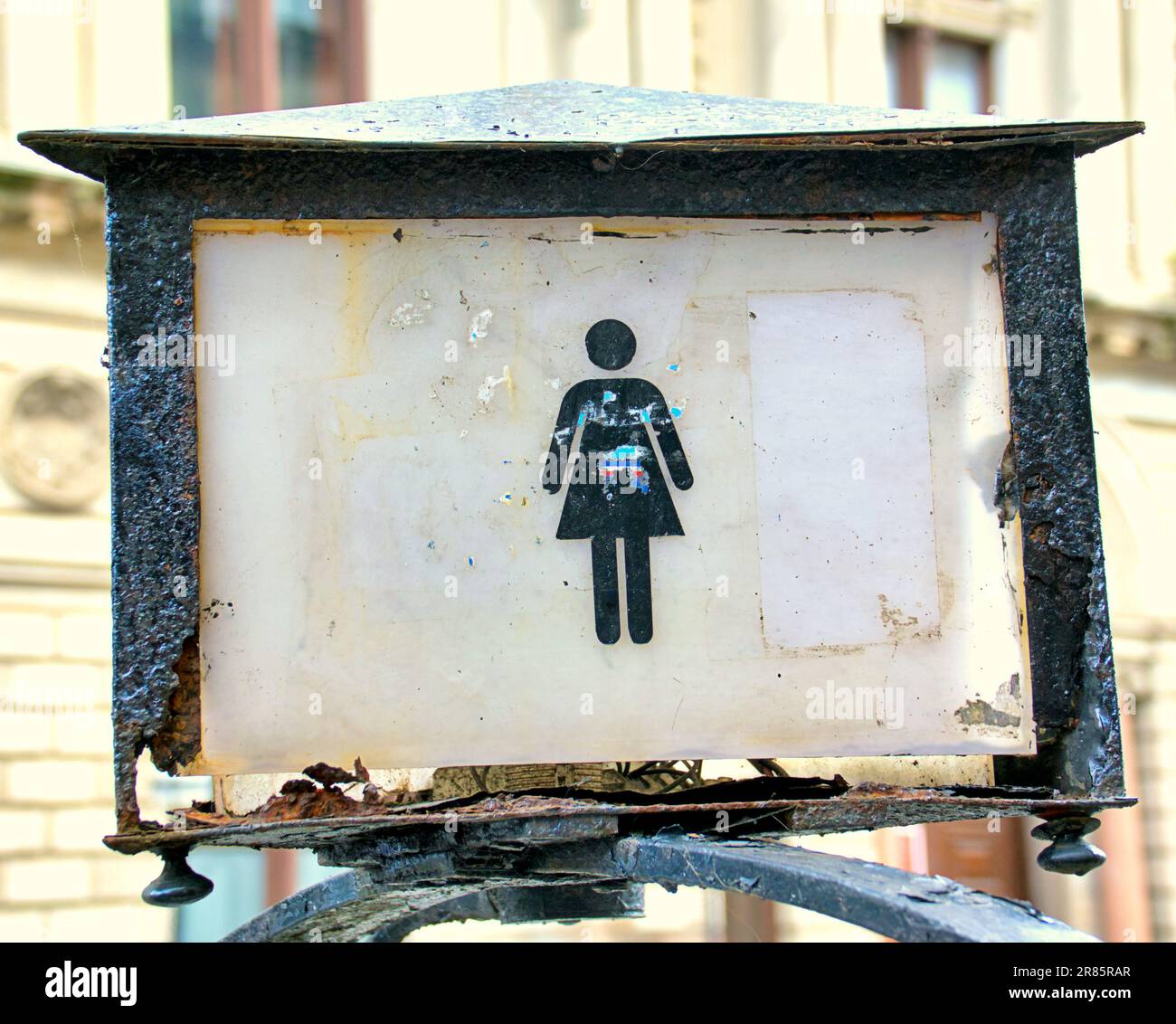 cartello d'epoca per il bagno delle signore Foto Stock