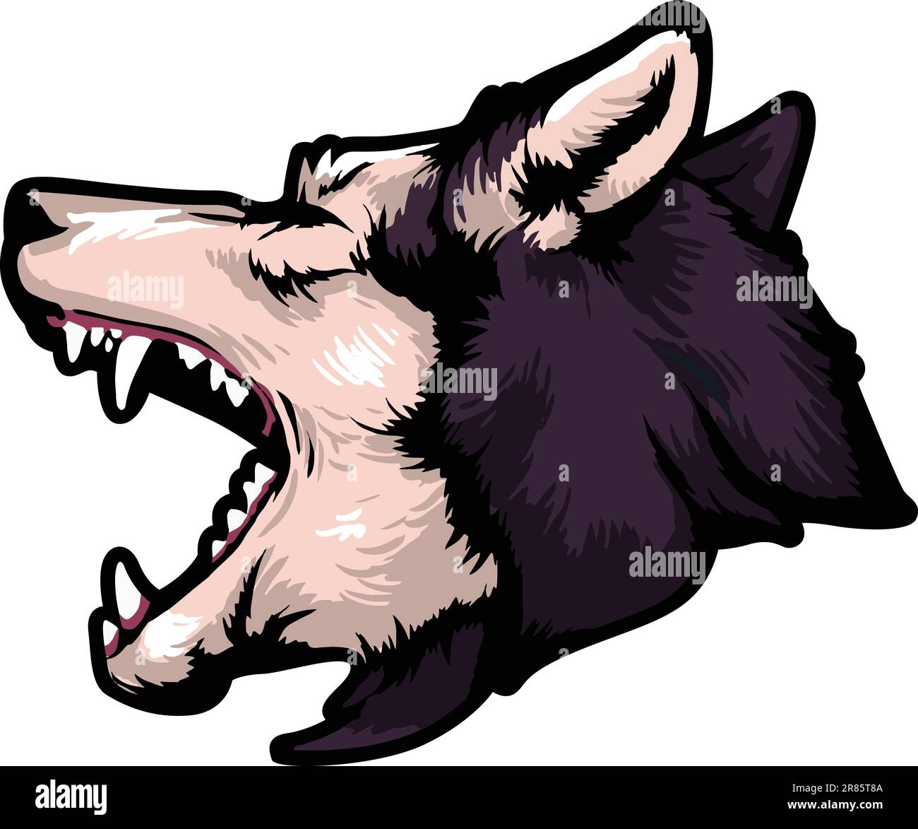 Illustrazione del volto di Wolf. Selvaggio. Faccia. Vettore Illustrazione Vettoriale