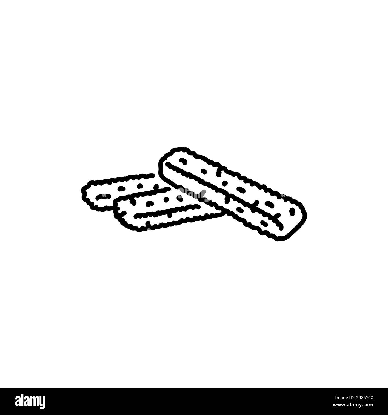 Fish Stick icona linea nera. Pittogramma per pagina web, app mobile, promo. Illustrazione Vettoriale