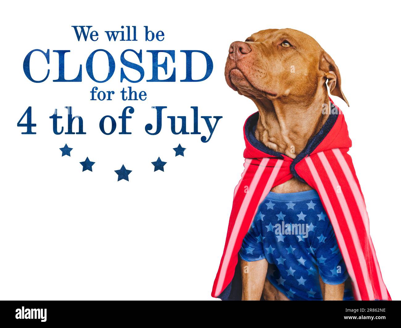 Cartello con l'iscrizione saremo chiusi Foto Stock