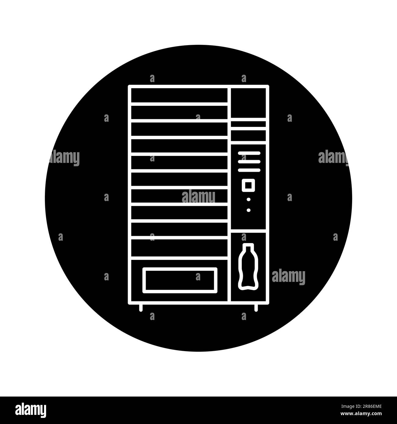 Icona della linea nera della macchina dell'acqua self-service. Pittogramma per pagina web, app mobile, promo. Illustrazione Vettoriale