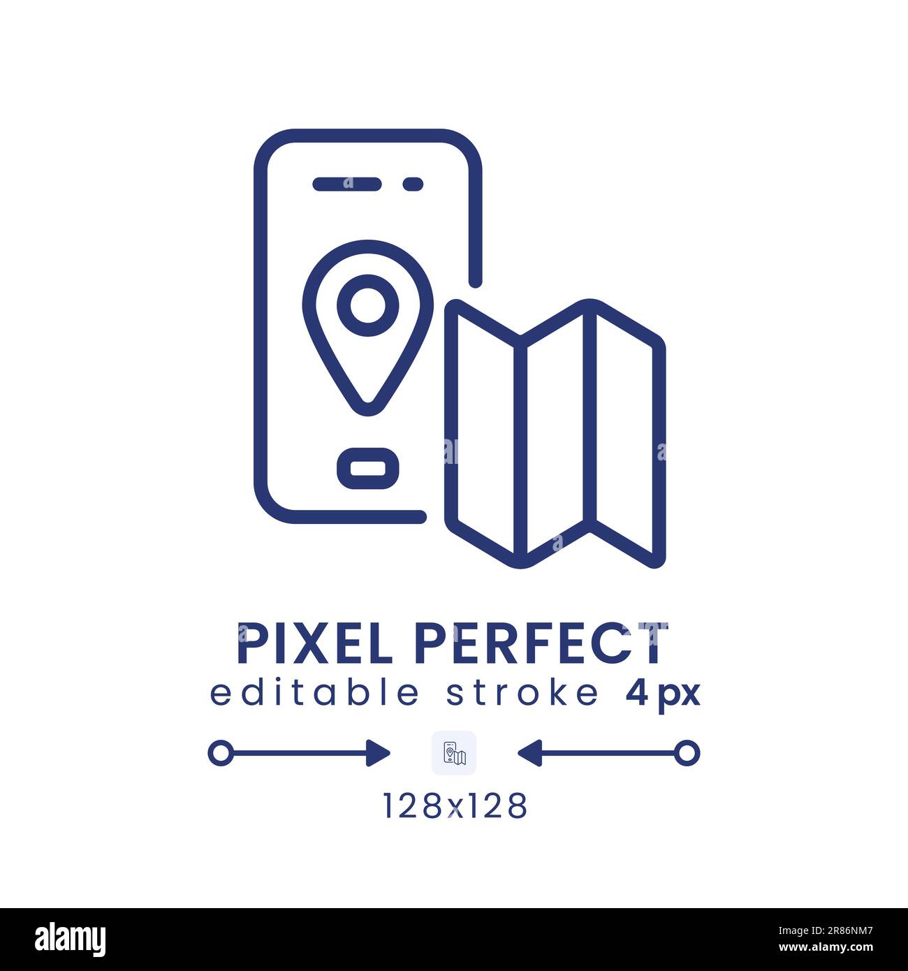 Icona del desktop lineare dell'app di navigazione Illustrazione Vettoriale